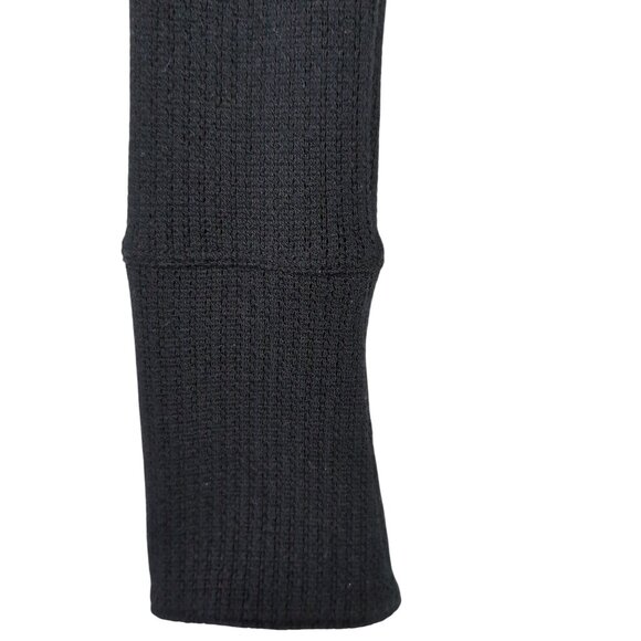 Free People Top Womens XS Black Long Sleeve V-Neck Henley Textured Collar Casual - Picture 5 of 9